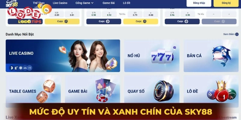 Đánh giá mức độ uy tín và xanh chín của SKY88