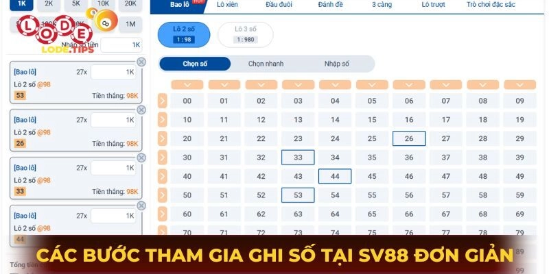 Các bước tham gia ghi số tại SV88 đơn giản cho người mới